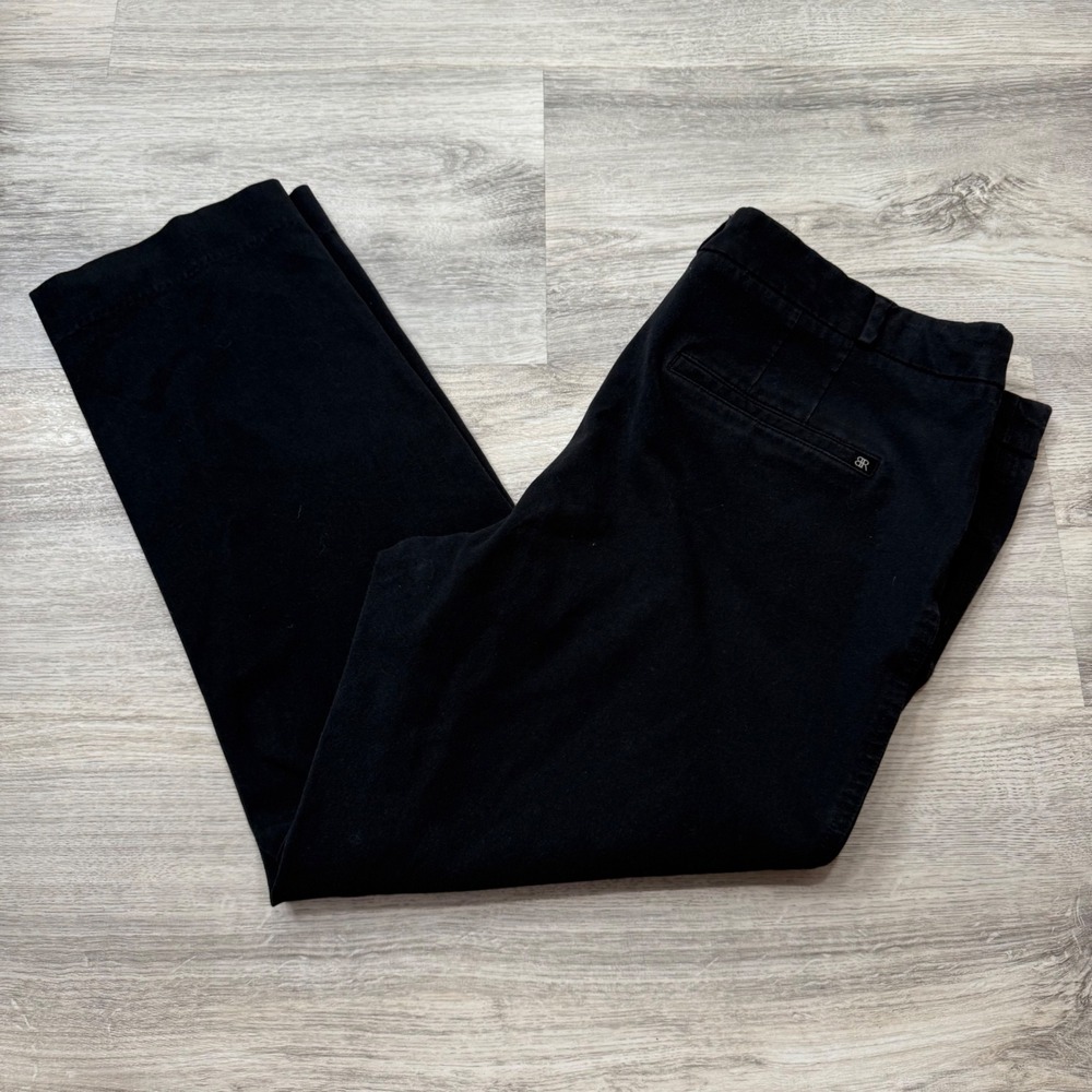 Banana Republic Womens Black Cropped Chino Pants Size 12 Stretch Straight Leg